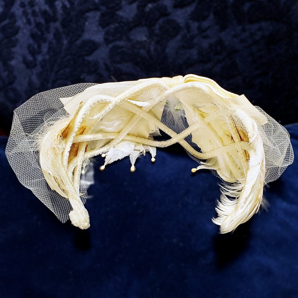 Vintage - 1954 Bridal Half-Hat With Original Box & Reciept - Picture 4 of 15